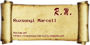 Ruzsonyi Marcell névjegykártya